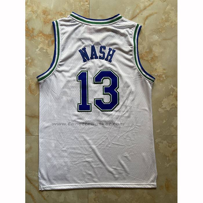 Maglia Dallas Mavericks Steve Nash No 13 Mitchell & Ness 1994-95 Bianco